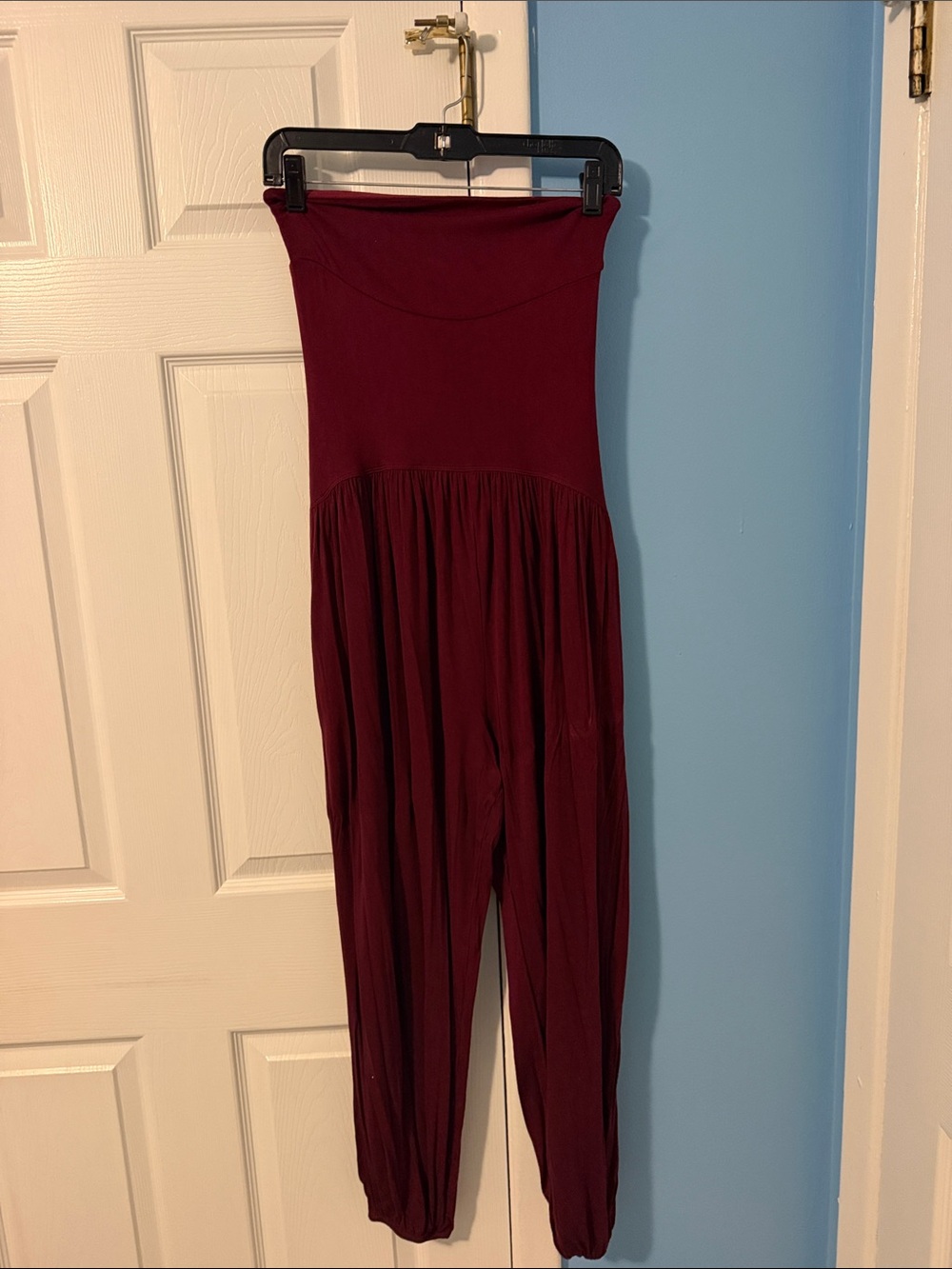 HALARA Burgundy Strapless Jumpsuit